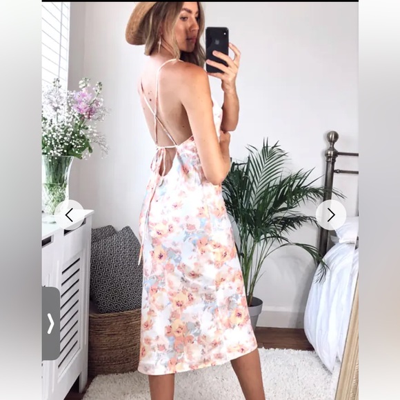 NWT Floral Satin Slip Dress - Picture 3 of 4